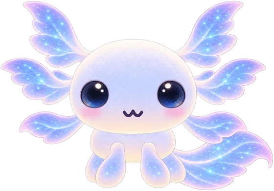 Brooo, a friendly glowing axolotl